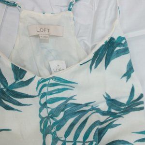 Anne Taylor Loft High-Neck Strappy Tropical Dress